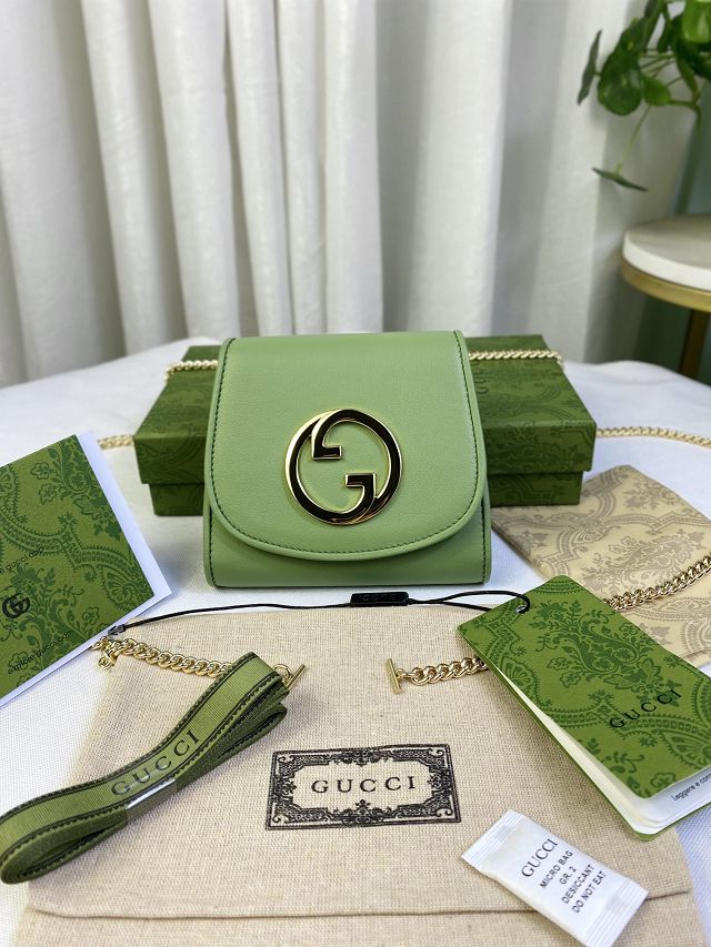 GG original calfskin blondie chain wallet 725219 green