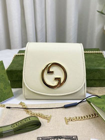 GG original calfskin blondie chain wallet 725219 white
