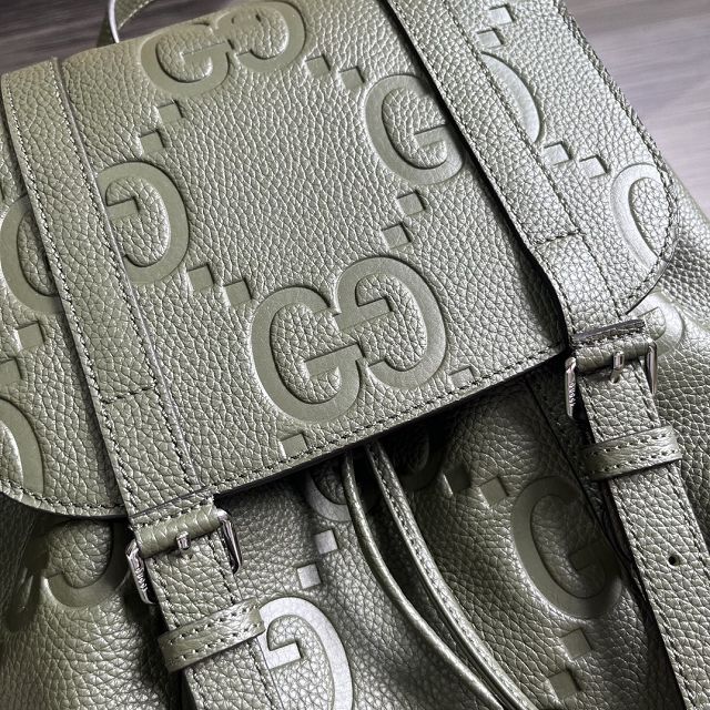 GG original embossed calfskin backpack 625770 khaki green