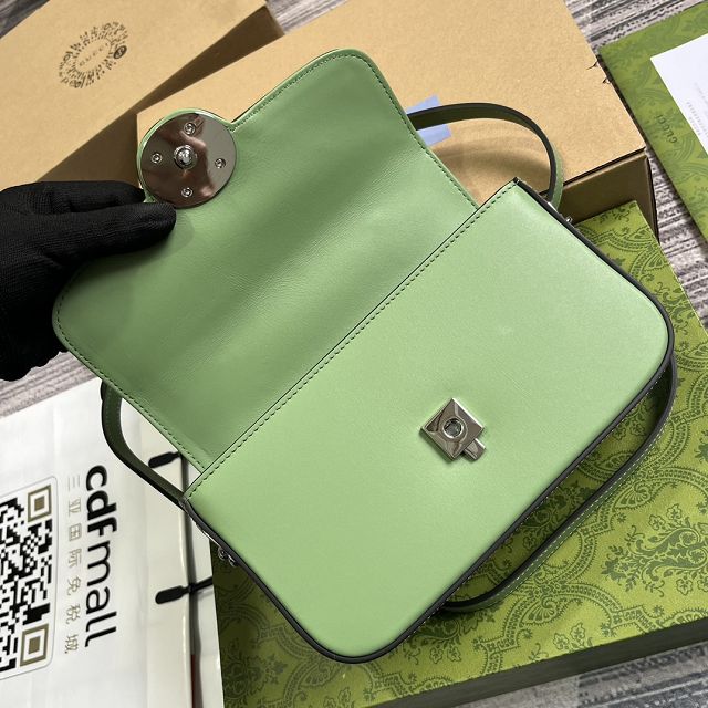 2023 GG original calfskin petite mini shoulder bag 739722 green