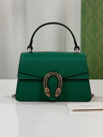 GG original calfskin dionysus mini top handle bag 752029 green