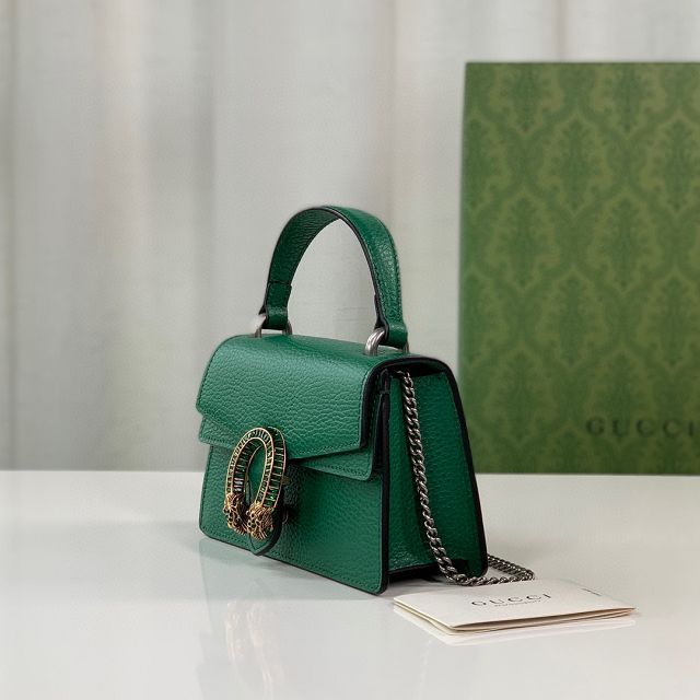 GG original calfskin dionysus mini top handle bag 752029 green