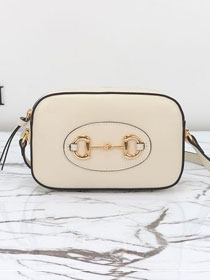 GG original calfskin horsebit 1955 mini shoulder bag 760196 white