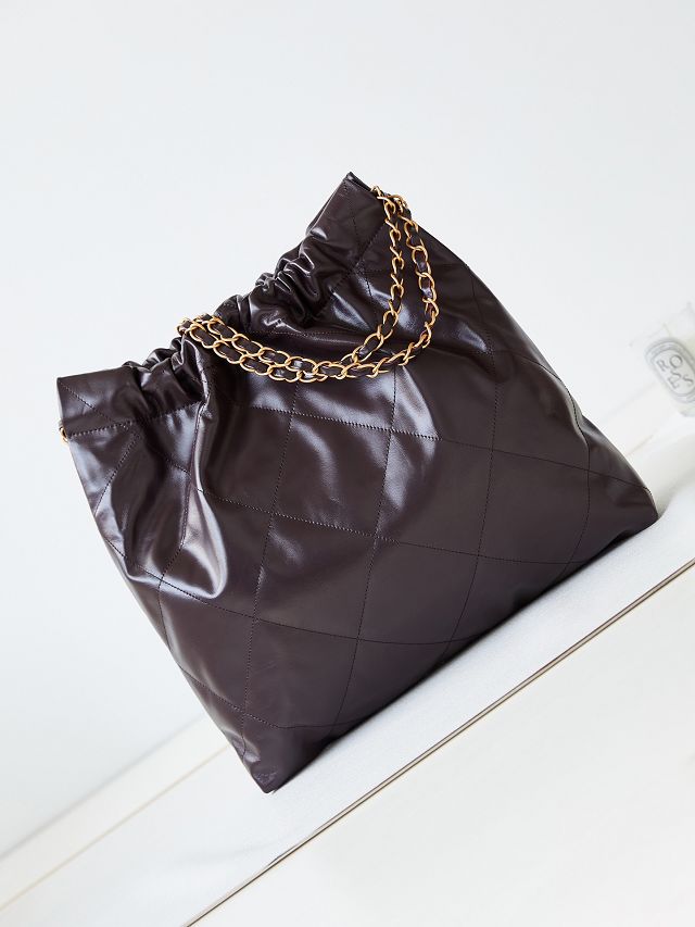 2024 CC original calfskin 22 medium handbag AS3261 dark brown