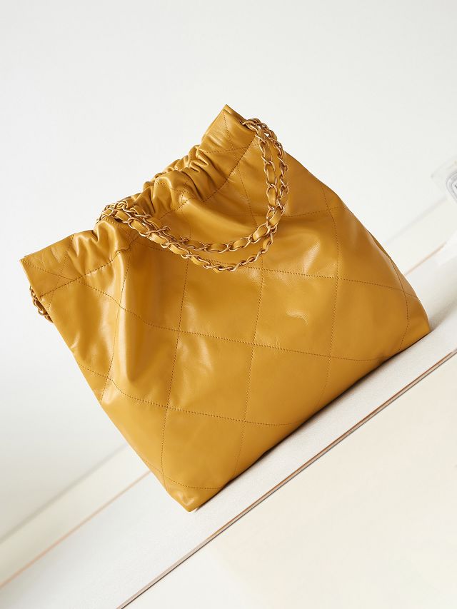 2024 CC original calfskin 22 small handbag AS3260 yellow