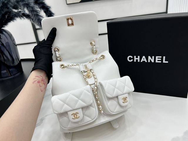 CC original calfskin backpack AS3860 white