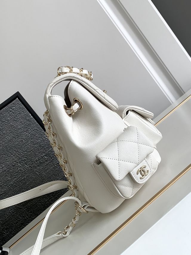 CC original grained calfskin backpack AS4398 white