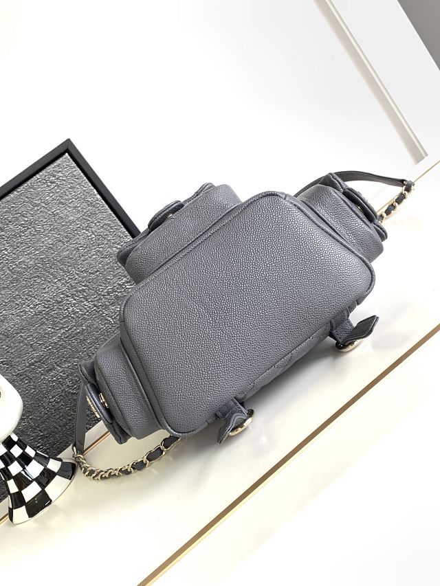 CC original grained calfskin small backpack AS3787 grey