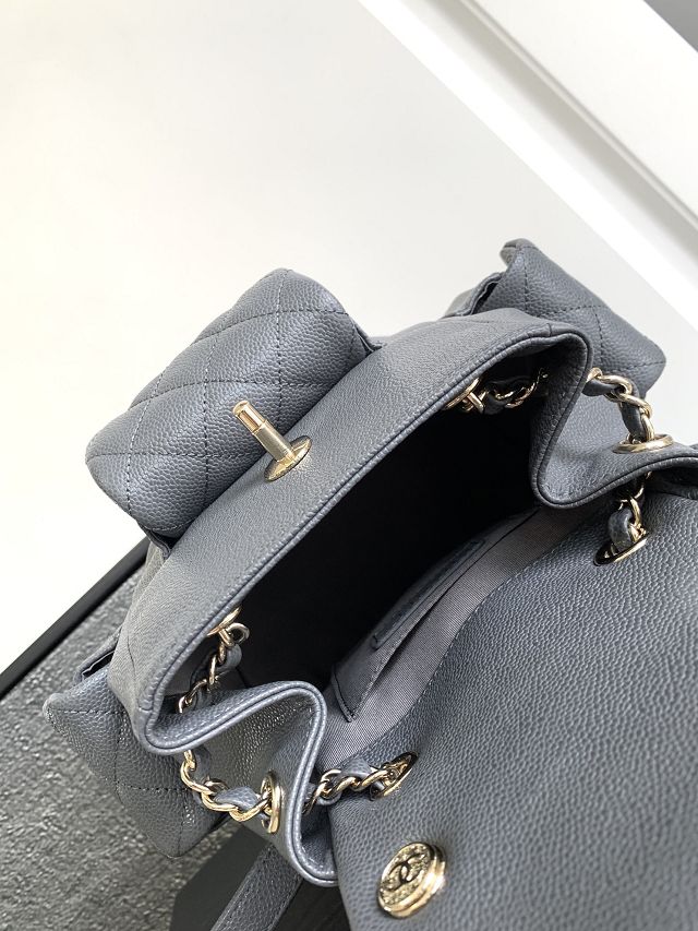 CC original grained calfskin small backpack AS3787 grey