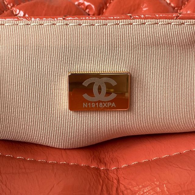 2024 CC original shiny calfskin medium hobo bag AS3690 orange