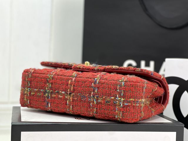 CC original tweed medium flap bag A01112 red