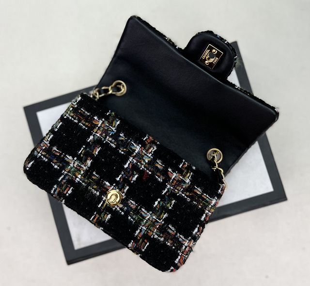 CC original tweed mini flap bag A69900 black