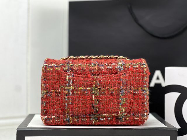 CC original tweed mini flap bag A69900 red