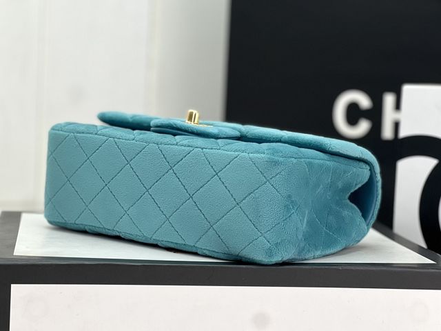 CC original velvet mini flap bag A69900 blue