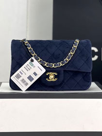 CC original velvet mini flap bag A69900 navy blue