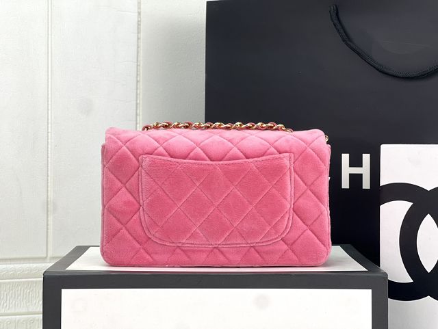 CC original velvet mini flap bag A69900 pink