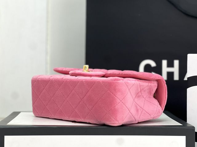 CC original velvet mini flap bag A69900 pink