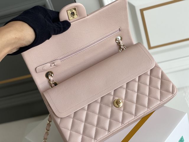 CC original grained calfskin medium flap bag A01112 light pink