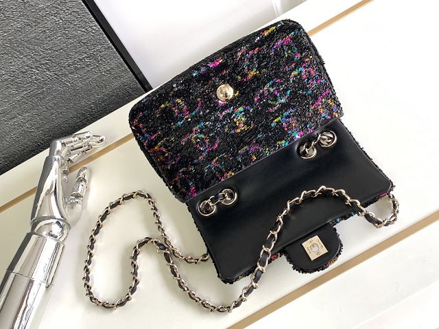 CC original sequins small flap bag AS4297 black