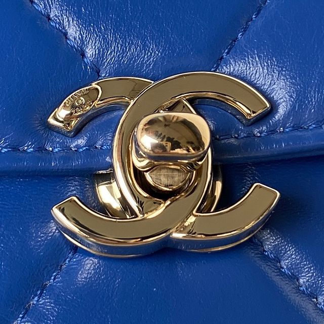2024 CC original calfskin mini box bag AS4469 royal blue