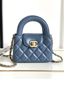 CC original aged calfskin clutch with chain AP3435 blue