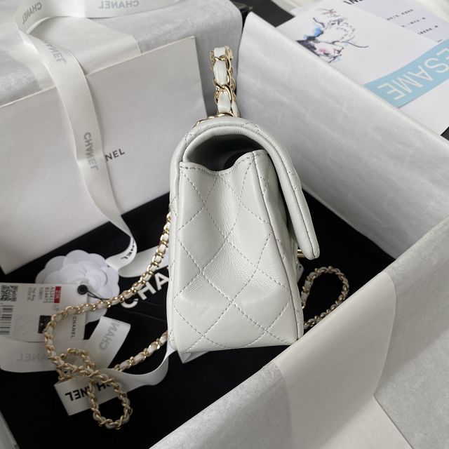 2023 CC original lambskin top handle flap bag AS2431 white