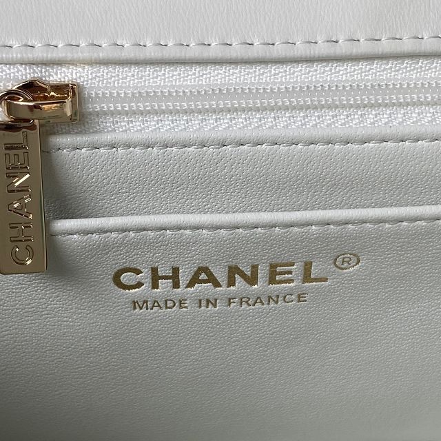 2023 CC original lambskin top handle flap bag AS2431 white