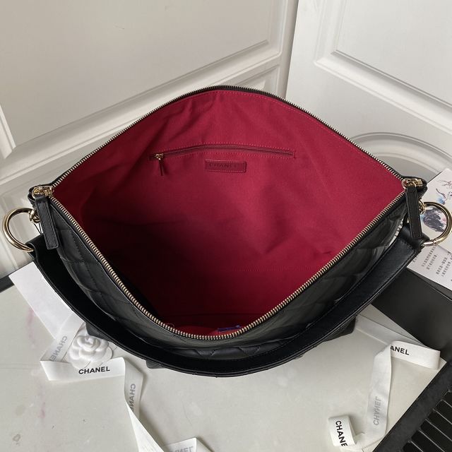 2024 CC original calfskin large hobo bag AS4339 black