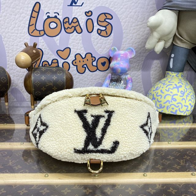 2024 Louis vuitton original shearling bumbag M23715 white