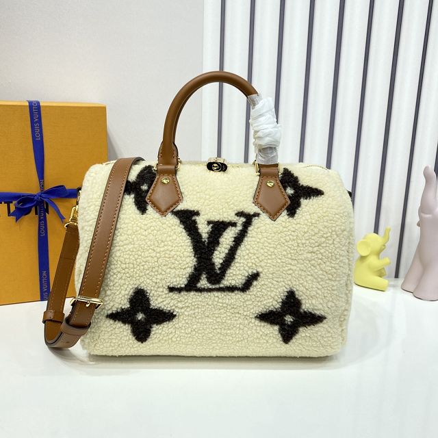 2024 Louis vuitton original shearling speedy 25 M23468 white