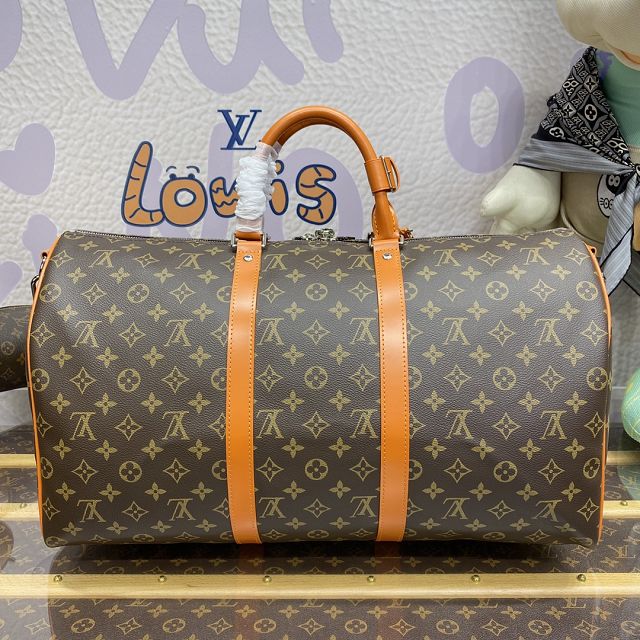 Louis vuitton original monogram canvas keepall 50 M46770 orange