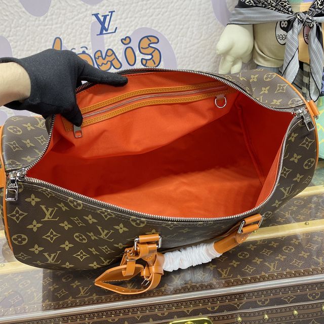 Louis vuitton original monogram canvas keepall 50 M46770 orange