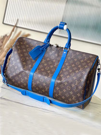 Louis vuitton original monogram canvas keepall 50 M46772 blue