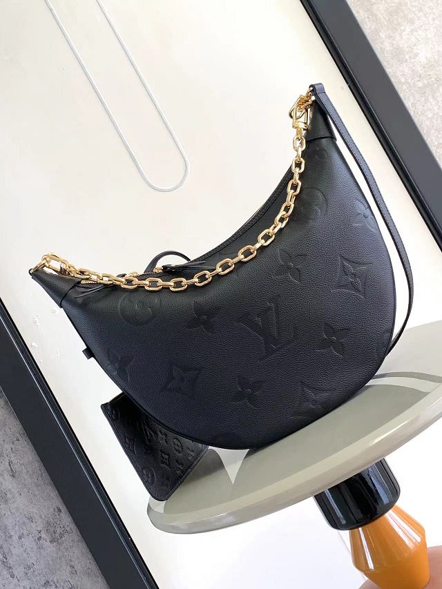 2024 Louis vuitton original calfskin loop hobo bag M46725 black