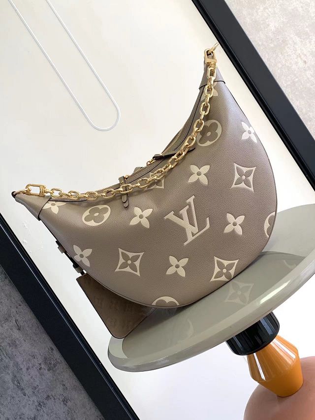 2024 Louis vuitton original calfskin loop hobo bag M46738 grey