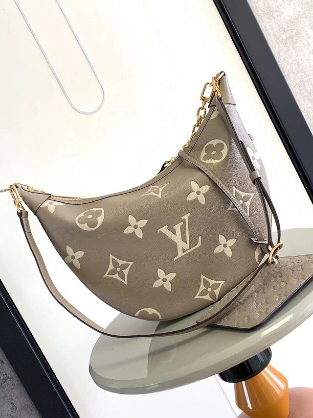 2024 Louis vuitton original calfskin loop hobo bag M46738 grey