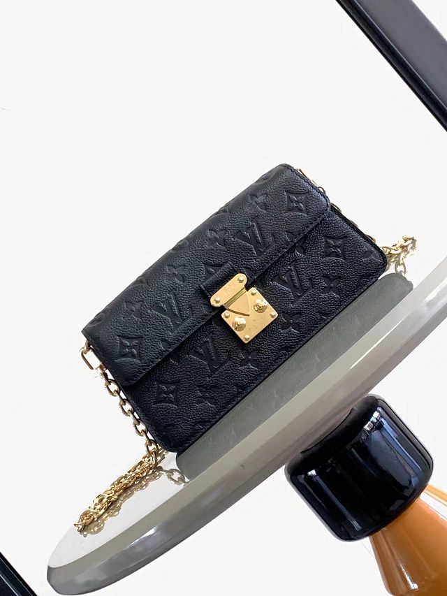 2024 Louis vuitton original calfskin wallet on chain metis M82637 black