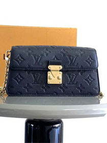 2024 Louis vuitton original calfskin wallet on chain metis M82671 navy blue