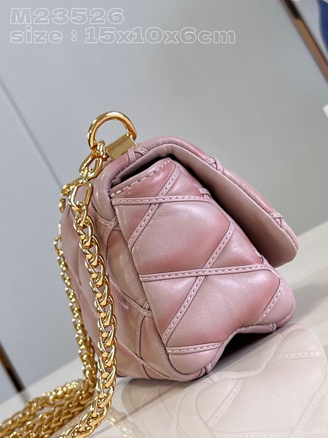 2024 Louis vuitton original lambskin pico GO-14 small handbag M82752 pink