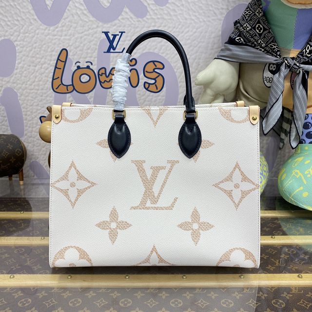 2024 Louis vuitton original monogram canvas onthego MM M46912  white