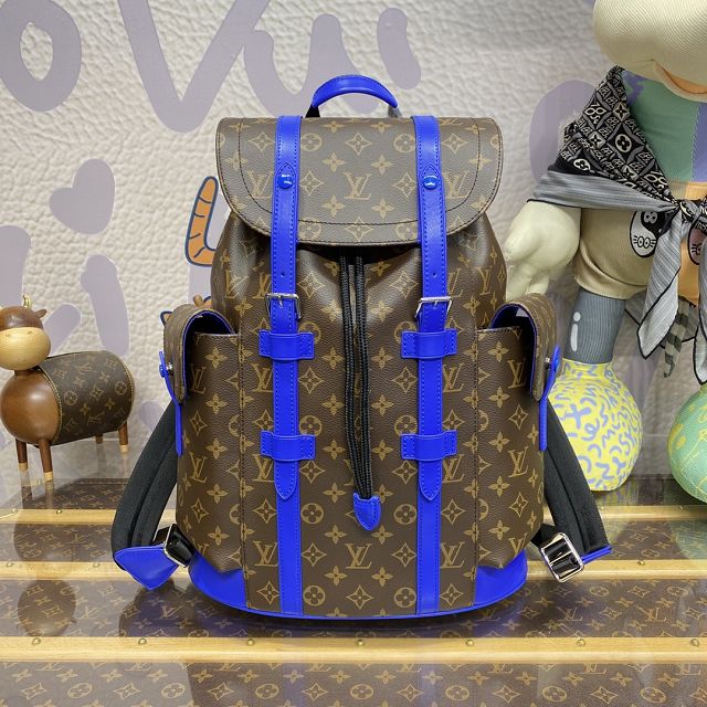 Louis vuitton original monogram canvas christopher backpack pm M46247 blue