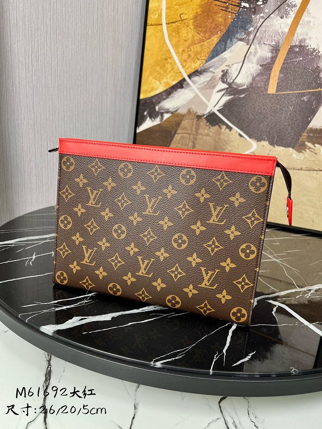 Louis vuitton original monogram canvas voyage pochette M82857 red