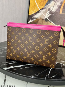 Louis vuitton original monogram canvas voyage pochette M82858 rose red