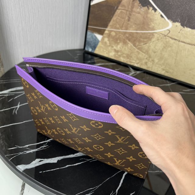 Louis vuitton original monogram canvas voyage pochette M82859 purple