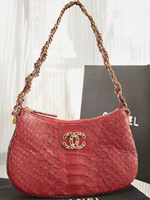 CC original python leather shoulder bag AS4422 red