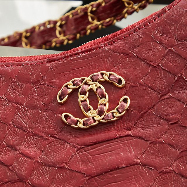 CC original python leather shoulder bag AS4422 red
