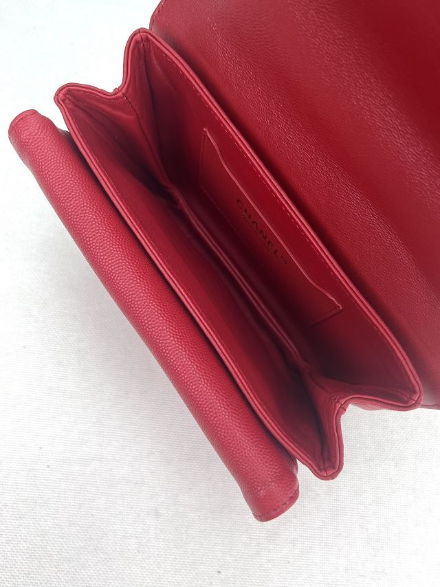 2024 CC original grained calfskin small flap bag AS4286 red