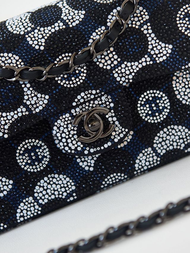 CC original sequins medium flap bag AS4298 black&blue