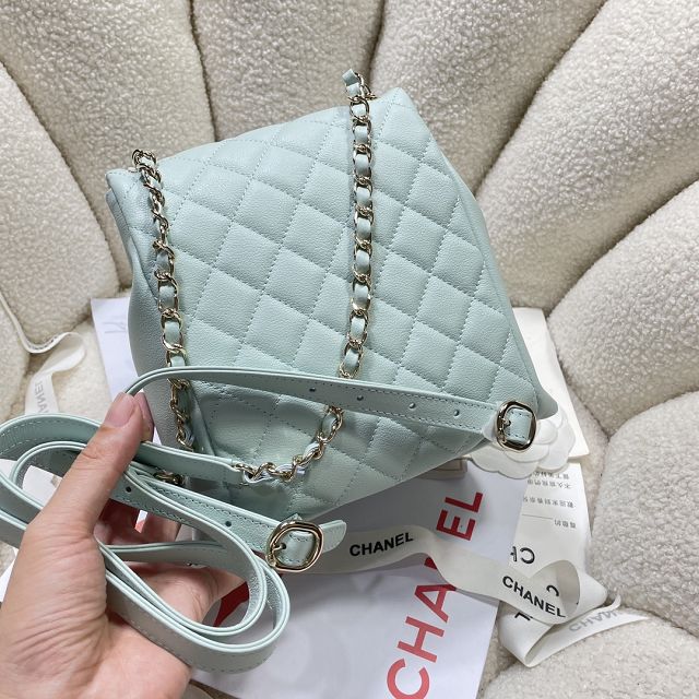 CC original calfskin backpack AS3860 light blue