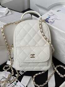 CC original grained calfskin mini backpack AS3573 white